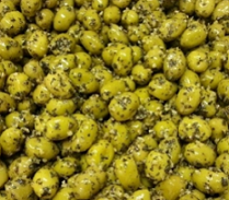 Olive verte cassée au basilic 19/21 - seau de 8 kg net