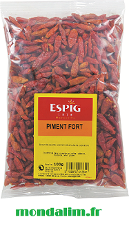 Piment fort entier Espig Cepasco sachet 50 gr