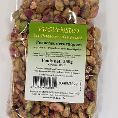 Pistache crue décortiquée sachet 250 gr