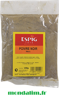 Poivre noir moulu Espig Cepasco sachet 100 gr