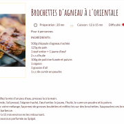 Recette brochettes d agneau a l orientale