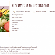 Recette brochettes de poulet tandoori