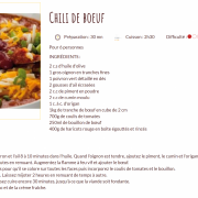 Recette chili de boeuf