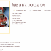 Recette frites de patate douce au four