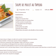 Recette soupe de poulet au paprika