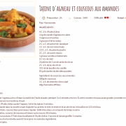 Recette tajine d agneau et couscous aux amandes