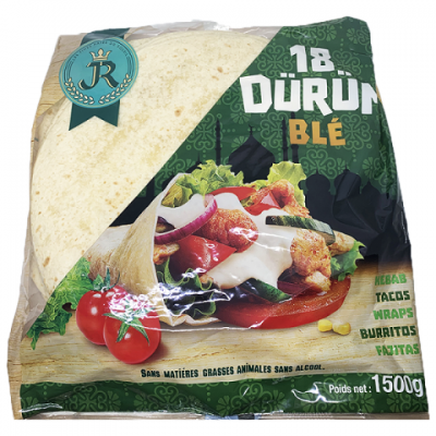 Tortillas pain Durum 30 cm JR - sachet de 18 pièces